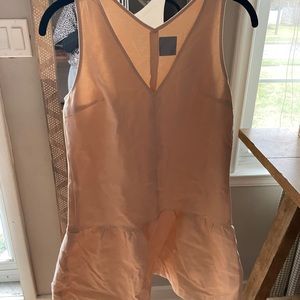 Tan Dress with Peplum hem